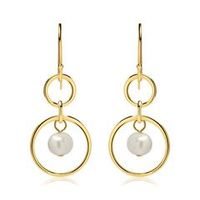 pendientes de plata 925 banados en oro con perlas de agua dulce