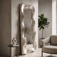 espejo de pared de metal plateado cm 70x65x1605
