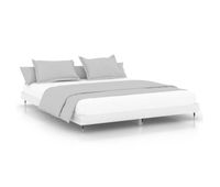 estructura de cama madera contrachapada blanco brillo 140x200cm
