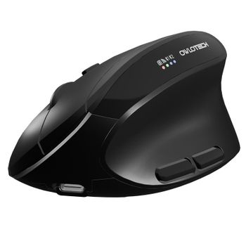 Owlotech EM500 Ratón Ergonómico Wireless 2.4GHz/Bluetooth 2400DPI Negro