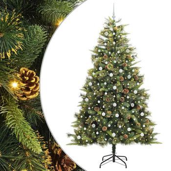 Árbol De Navidad Artificial Con Ramas Plegables Y Conos 240 Cm