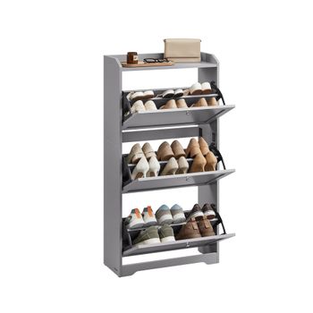 Mueble Zapatero 3 Compartimientos, Gris tórtola / 24 x 60 x 121,2 cm
