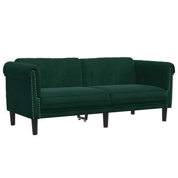 Sofá De 2 Plazas Terciopelo Verde Oscuro Vidaxl
