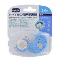 chicco chupete physio air silicona 2-6 azul 2 unidades