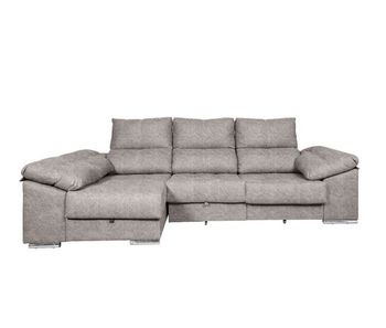 Sofa cama chaise longue yago 275cm. reclinable, con arcon +2 pufs
