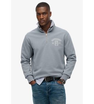Superdry para hombre. M2014089A Sudadera Athletic Ess Half Zip azul (XL), Casual, Poliéster