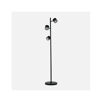 Pie Salón Ortiga 3xgx53 Negro 27w 2400lm Orientable Con Bombillas 142x25x25 Cm