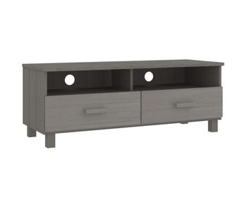 Mueble de tv hamar madera maciza pino gris claro 106x40x40 cm