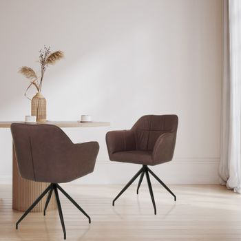 Silla de piel sintética  marrón oscuro