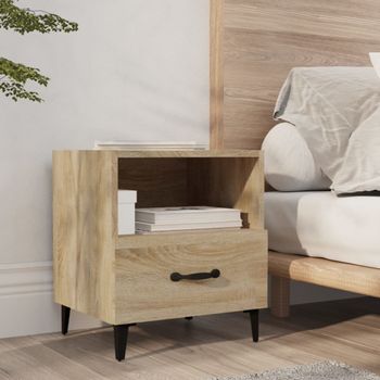 Mesita De Noche | Mesa Auxiliar | Mesilla Madera Contrachapada Color Roble Sonoma Cfw72601