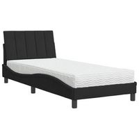 cama individual  cama para adultos  cama con colchon terciopelo negro 80x200 cm