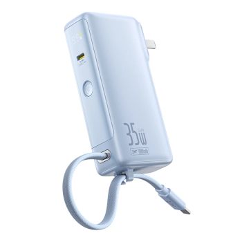 Baseus Nomos NT11 35W 36.5Wh 10000mAh Poder Bank con pantalla LED y cable Type-C integrado Batería externa de modo dual