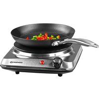 daewoo sda1731 single electric hot plate - silver silver