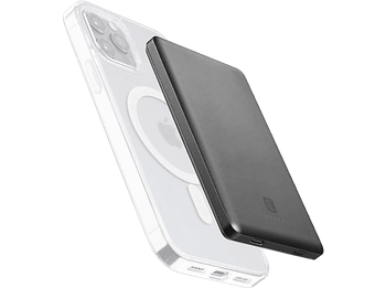 REACONDICIONADO Seminuevo Muy bueno Powerbank - CellularLine Mag Lite, 5000mAh, Inalámbrico, 7.5 W, Hasta 36h de carga, USB C, MagSafe, Gris