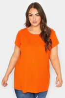 yours camiseta basica naranja de manga corta mujer curvy y tallas grandes yours