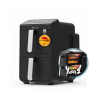 narvi freidora de aire sin aceite capacidad de 10l con doble cesta independiente de 5lcocina 4 recetas a la vez  potencia 2460w con funcion sync 10 menus automaticos y coccion 360  ref nf100