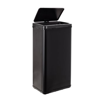 Cubos de basura de acero inoxidable negro 60l