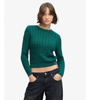 superdry para mujer w6110801a jersey essentials cable verde s casual lana manga larga