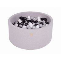 meowbaby piscina de bolas round seca para ninos gris claro  negroblancogris 300 pcs 90x40cm