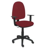 silla de oficina ergonomica con mecanismo de contacto permanente y regulable en altura  asiento y respaldo tapizados en tejido bali color granate brazos regulables en altura piqueras y crespo modelo 04cp