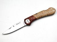 navaja coyote 046 miguel nieto de 185 cms con hoja de acero de 8 cms y mango de virola de palo violeta y cachas de abedul rizado