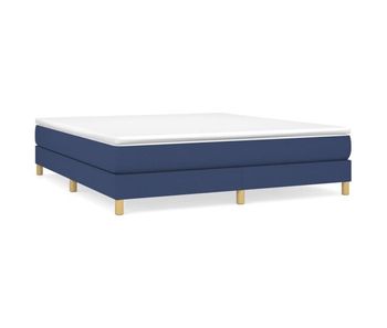 Estructura de cama box spring tela azul 160x200 cm