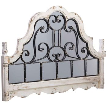 Espejo de pared de madera y metal 128.5x6.5x89h cm blanco