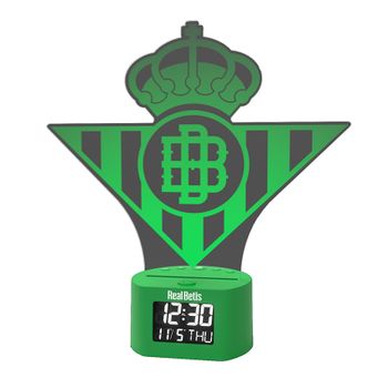 DESPERTADOR CON LUZ REAL BETIS Despertador digital con escudo iluminado del Real Betis Balompié oficial y original garantizado