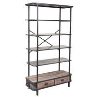estanteria de metal y madera gris 100x40x181