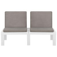banco de jardin  banco de exterior  silla de jardin con cojines plastico blanco