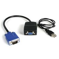 duplicador divisor de vadeo vga 2 puertos compacto alimentado por usb - cable splitter