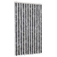 cortina antimoscas chenilla gris y negro 100x220 cm vidaxl