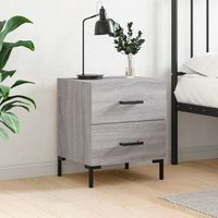 mesita de noche  mesa auxiliar  mesilla madera de ingenieria gris sonoma 40x35x475 cm cfw70648