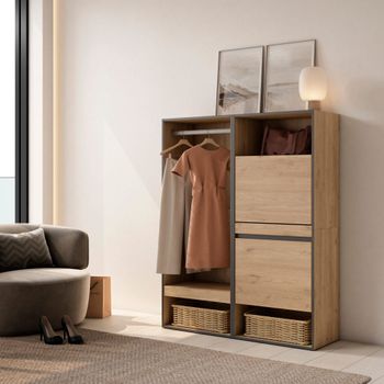 Vestidor efecto madera roble 120x35x145cm