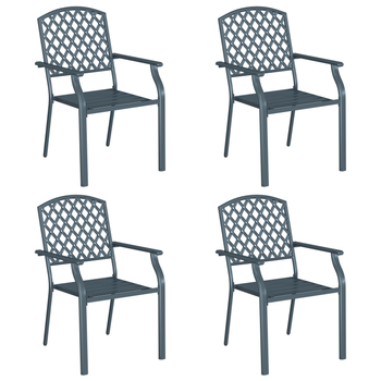 Sillas De Jardín Apilables 4 Uds Acero Gris Antracita Cfw412957