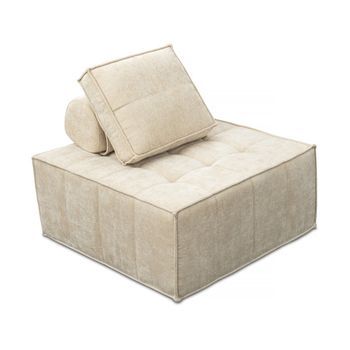 Sillón De Tela Texturizada  - 96 X 100 X 89 Cm - Beige