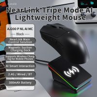 ajazz aj200p nl ai mc base de carga magnetica inalambrica para raton gaming con ia compatible con carga inalambrica para telefonos moviles interaccion inteligente con ia 24gcableadobluetooth