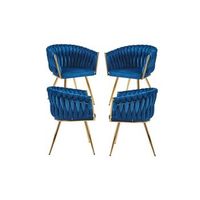 pack 4 sillas widny golden terciopelo de terciopelo 875644 cm - azul