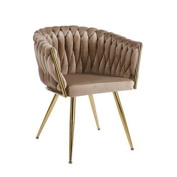 Silla Widny Golden Terciopelo De Terciopelo 87*56*44 Cm - Champán