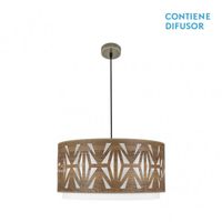 fabrilamp colgante katerina cueromadera oscura modelo regulable