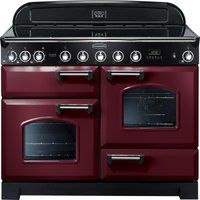 rangemaster classic deluxe 110 electric induction range cooker - cranberry  chrome cranberry