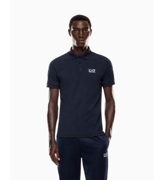 EA7 para hombre. 8NPF14_PJVQZ Polo PJVQZ marino (S), Blanco, Casual, Algodón, Manga corta