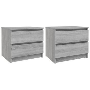 Mesitas De Noche 2 Uds Contrachapado Gris Sonoma 50x39x43,5 Cm Vidaxl