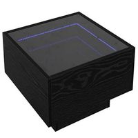 mesa de cafe roble negro 40 x 40 x 30 cm madera contrachapada