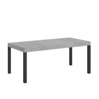 mesa extensible 90x90246 cm everyday premium estructura de cemento antracita