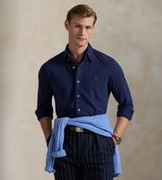 polo ralph lauren para hombre 710654408081 camisa de pique ultraligera marino m casual algodon manga larga
