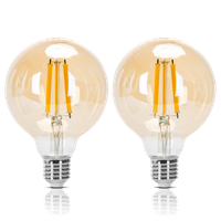 aigostar - bombilla led e27 edison 10w equivalente a 77w blanco calido 2200k 1100 lumenes bombilla led vintage decorativa g95 de filamento no regulable cristal ambar pack 2