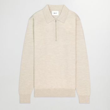 NN.07 Sergio Wool Quarter-Zip Polo Shirt - XXL