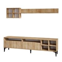 mueble tv con estante debbie roble