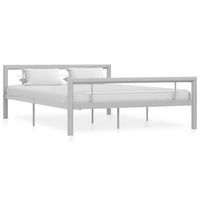 estructura de cama sin colchon metal gris y blanco 140x200 cm vidaxl